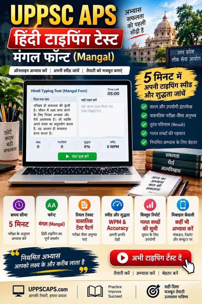 UPPSC APS Typing Test Online